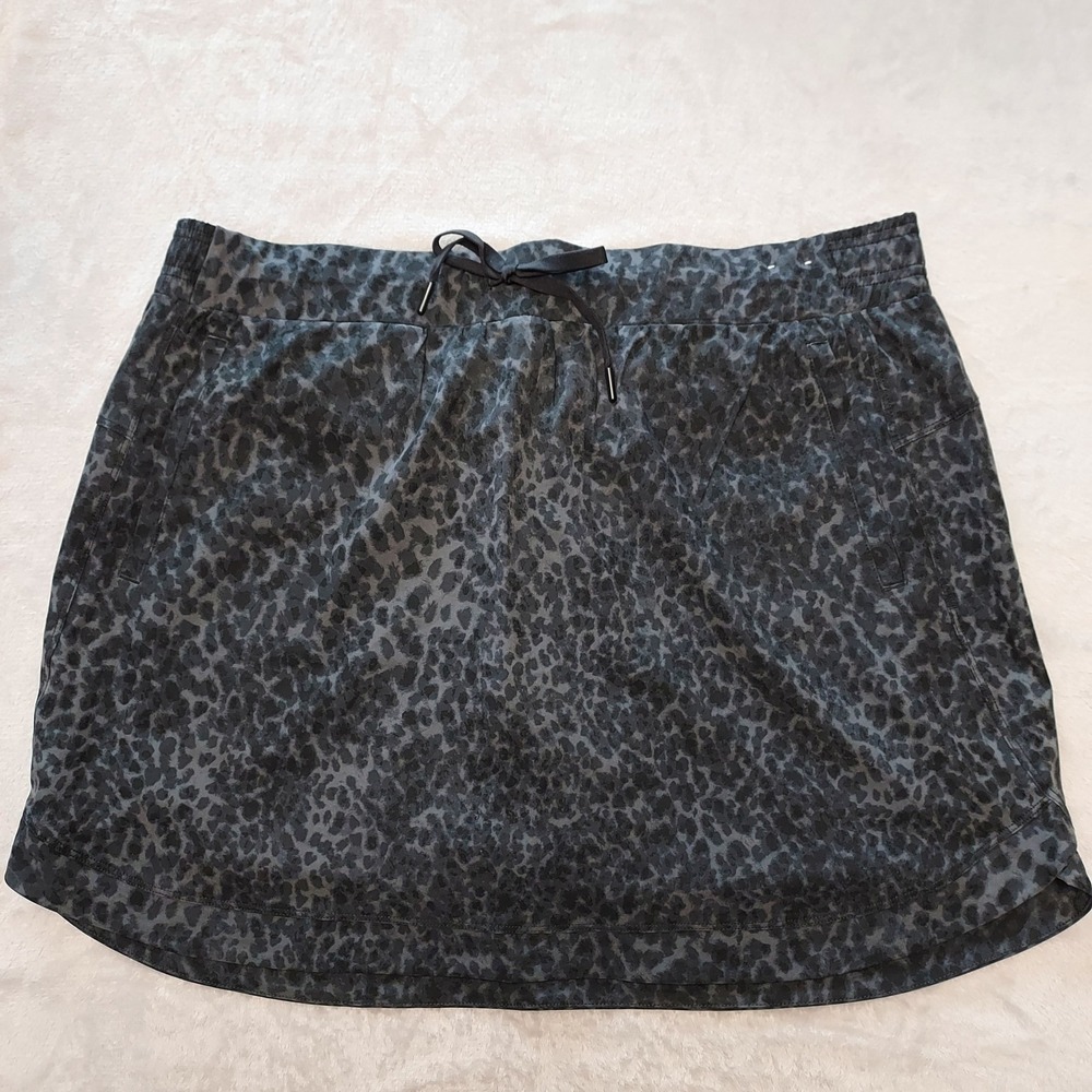 RBX Active Womens XL Leopard Print Skort Gray Black Athletic Skirt